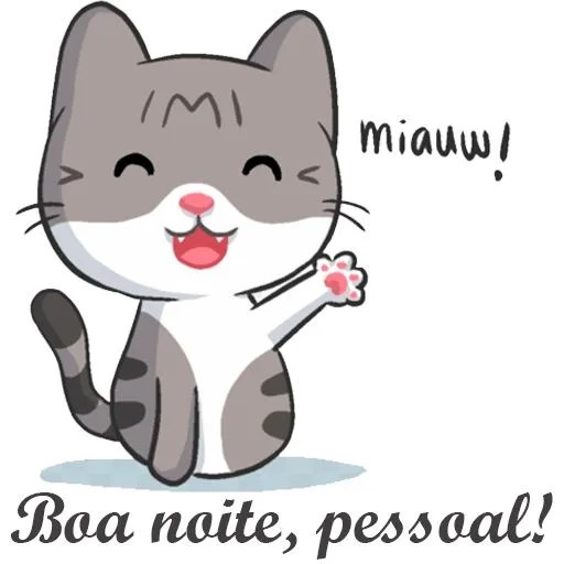 Figurinha de boa noite com gato