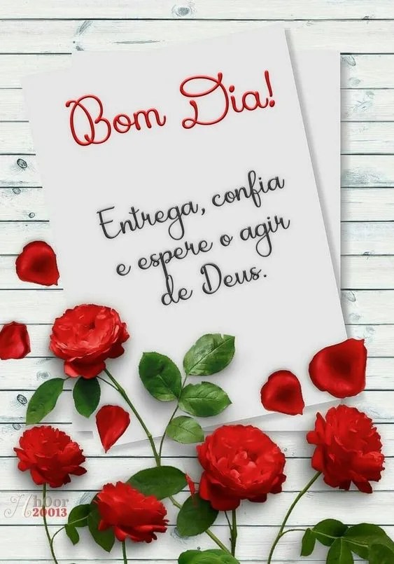 Bom dia com flores vermelhas