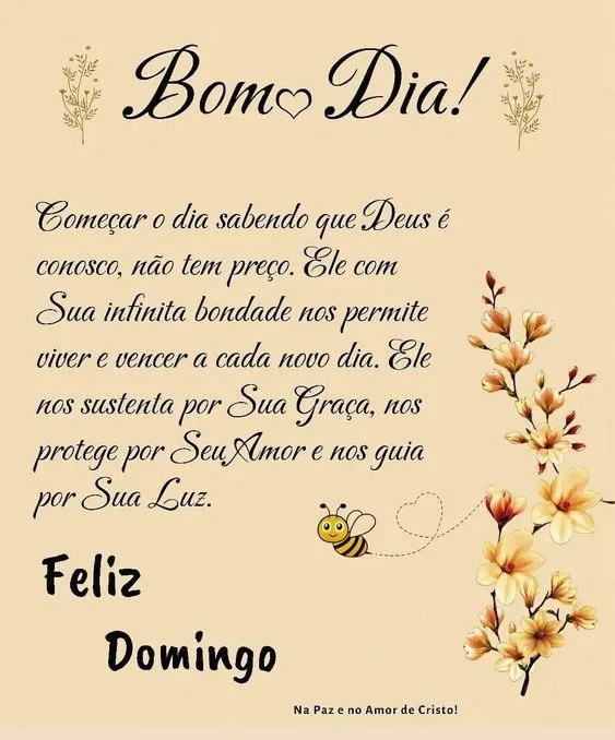 Feliz Domingo Deus é conosco