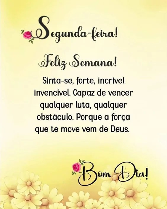 Segunda-feira feliz semana